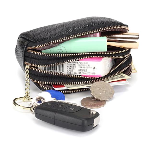 Bilnyckelplånböcker Modenyckelhållare Nyckelring med tre case K - on stock Black