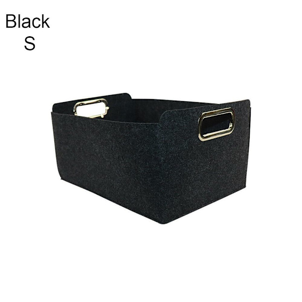 Filt Förvaringskorg Kläder Organizer Diverse Behållare SVART S - stock Black S