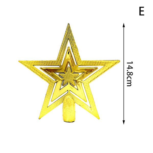 Glitter Christmas Tree Top Star Joulukoristeet Home Chri - varastossa Gold 14cm