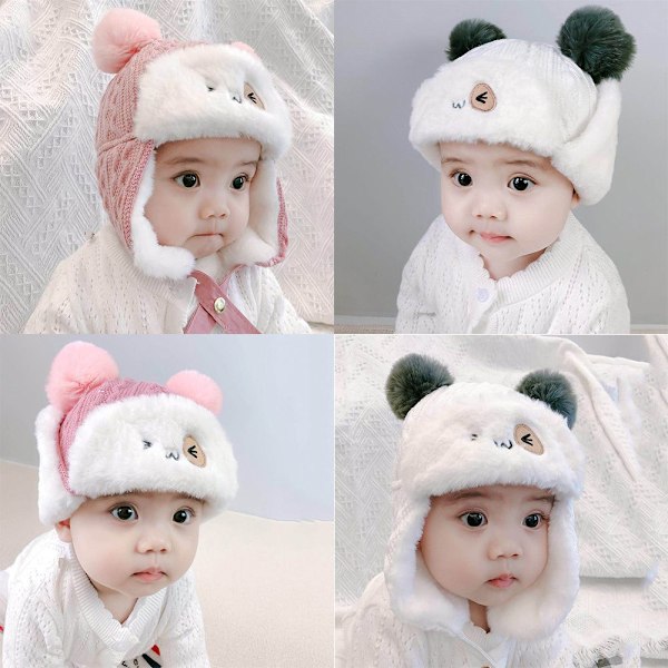 Vinter Baby Hat Barn Varma Hattar ROSA - on stock