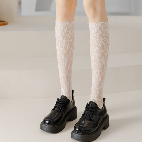 Spets Solid Sock Nätstrumpor MEDIUM TUBE BEIGE - spot sales