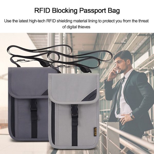 RFID-blockerande passväska Plånbok SVART - on stock black