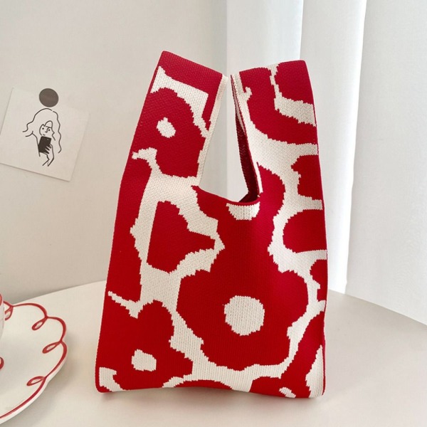 Knitted Handbag RED - varastossa red