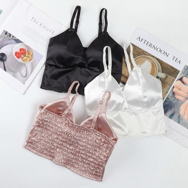 Rörtopp för damer i satin Crop Tops VIT - spot sales white
