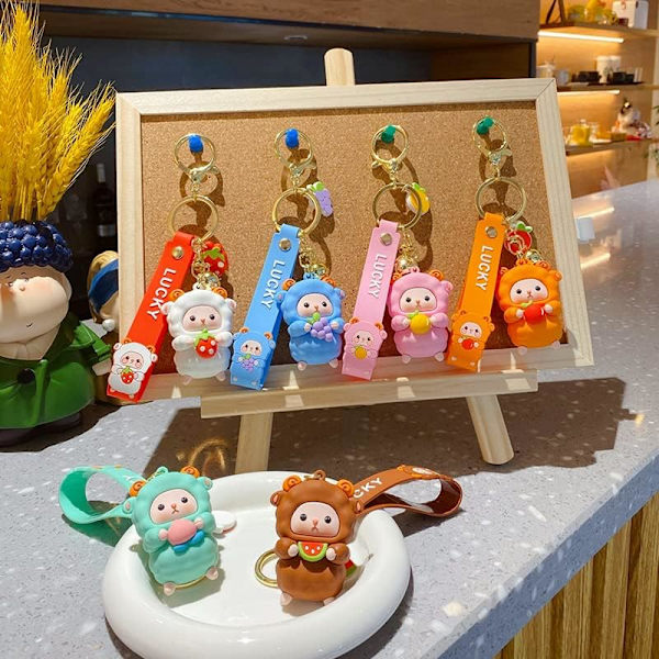Söt Nyckelring Julklapp - Nyår Kawaii Lamm Nyckelringar Pojke Tjej Väska Ryggsäck Berlocker Kvinnor Män Bilnyckelring - on stock