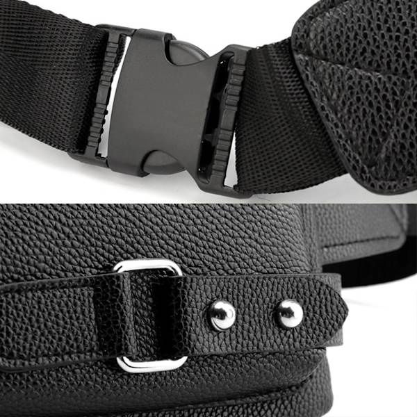äder midjeväska Fanny Pack SVART - spot sales Black L