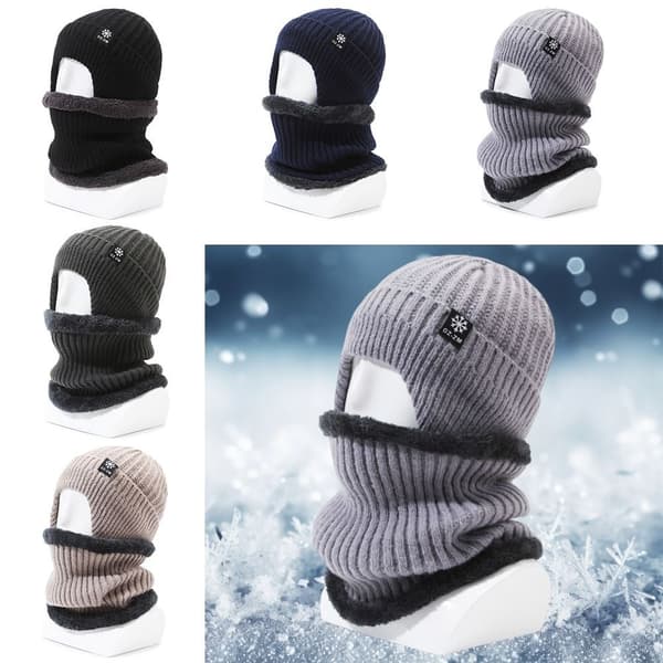 Balaclava Skullcap Knitted Beanie DARK BLUE - varastossa Dark Blue