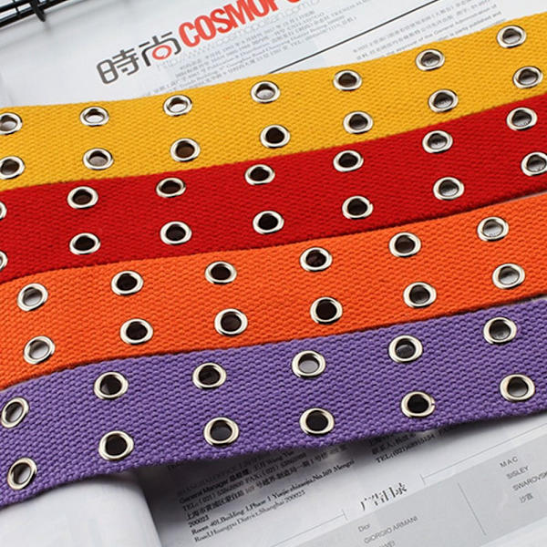 Nylon bälte Dubbelstift Spänne Midjeband VIT - high quality white
