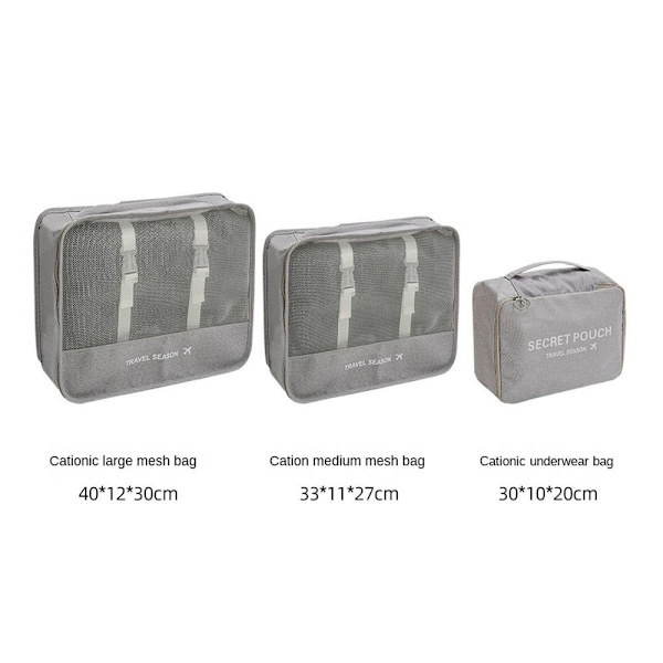Kompressibla förpackningskuber Vattentät förvaringsväska GRÅ - high quality grey