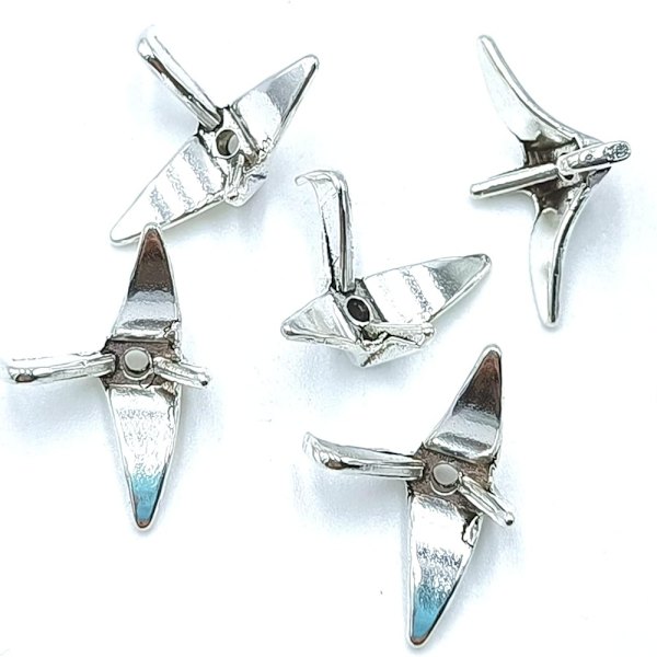 40 st Papperskranform Legering Spacer Beads 3D Origami Crane - spot sales
