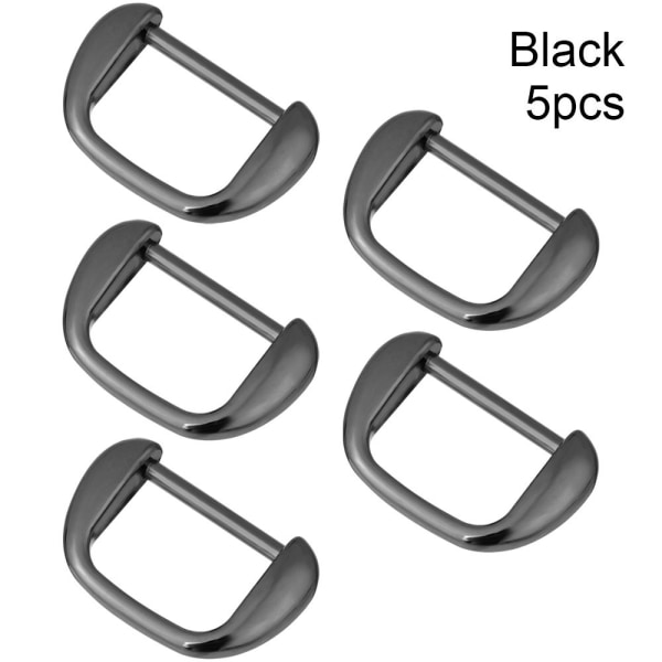 1/2/5st D Ring Metallspänne SVART 5ST - spot försäljning Black 5pcs