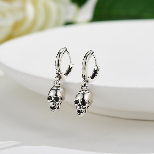 Reeti 925 Sterling Silver Earrings Skull Dingle Earrings Korut - spot ale