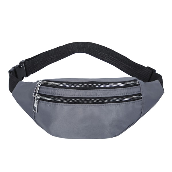 Kvinnor Män Midjeväska Fanny Pack Resepengar Bältesväska - stock grey