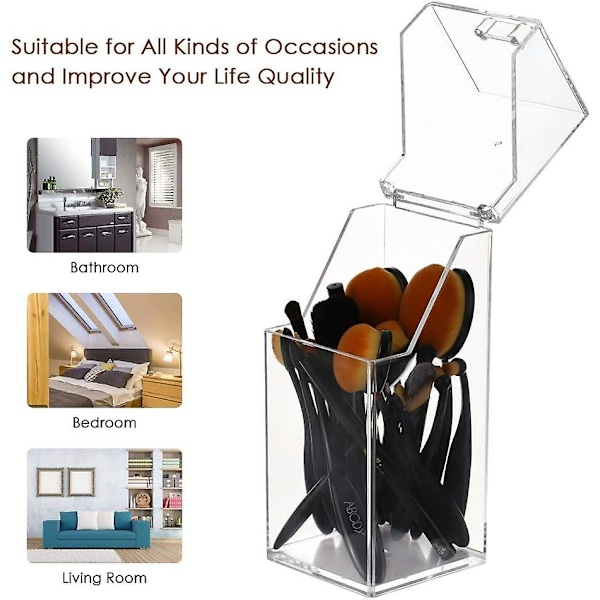 Makeup Brush Organizer Akryyli Pölytiivis kosmeettinen sivellin - korkealaatuinen