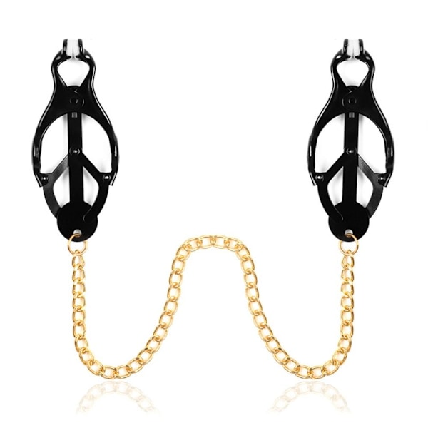Falska nippelringar med kroppskedjor SVART - high quality Black