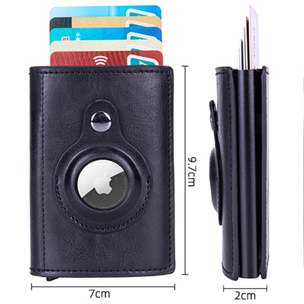 Faux Wallet Rfid Blocking Card Holder AirTag Anti-Lost Tracker - spot-myynti apricot