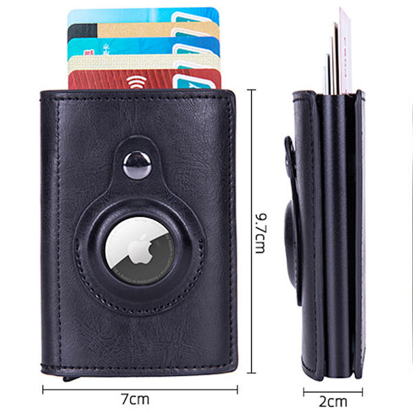 Faux Wallet Rfid Blocking Card Holder AirTag Anti-Lost Tracker - spot-myynti brown