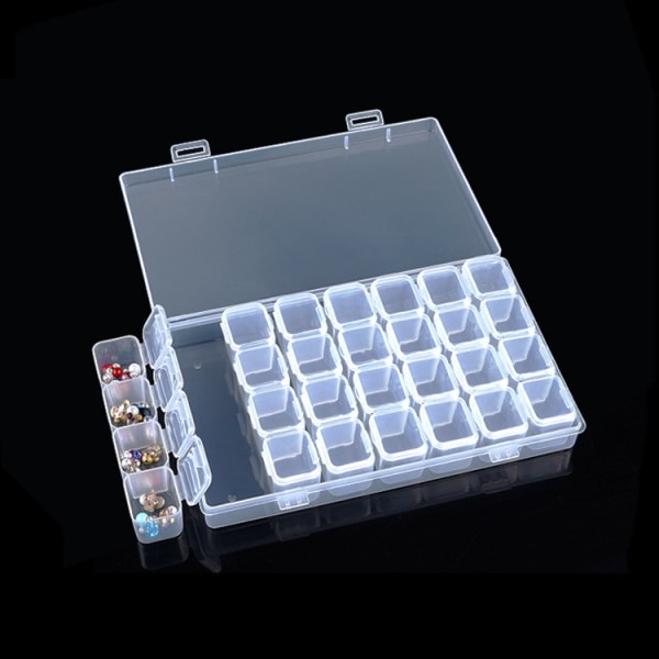 28/56 Grids Beads Storage Box, Art Rhinestone Tools - varastossa multicolour 28 compartment storage box