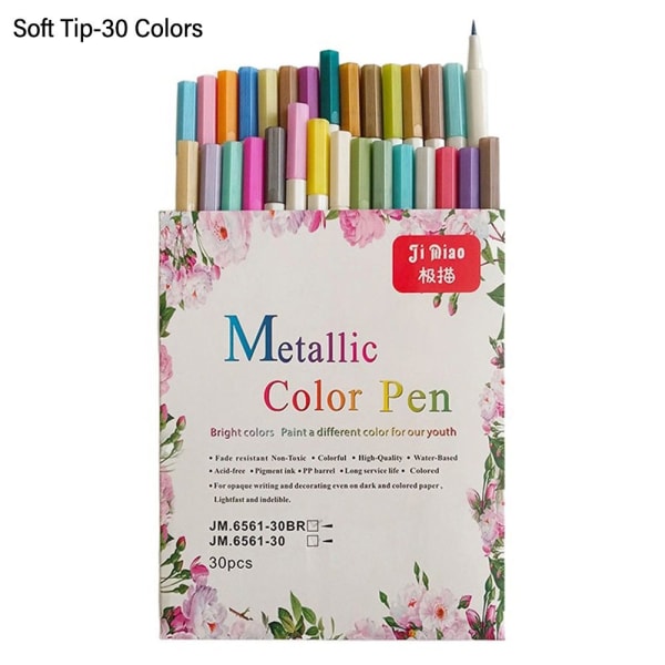 Marker Pen Metallic Pen SOFT TIP-30 FÄRGER - spot försäljning