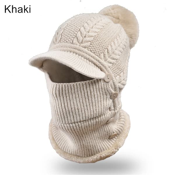 Stickad mössa Mössor KHAKI - stock