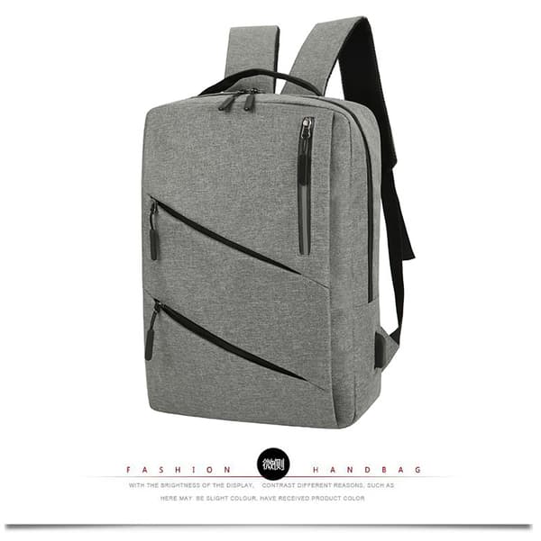 Ryggsäckar |grå med 2 dragkedjar grå - stock gray