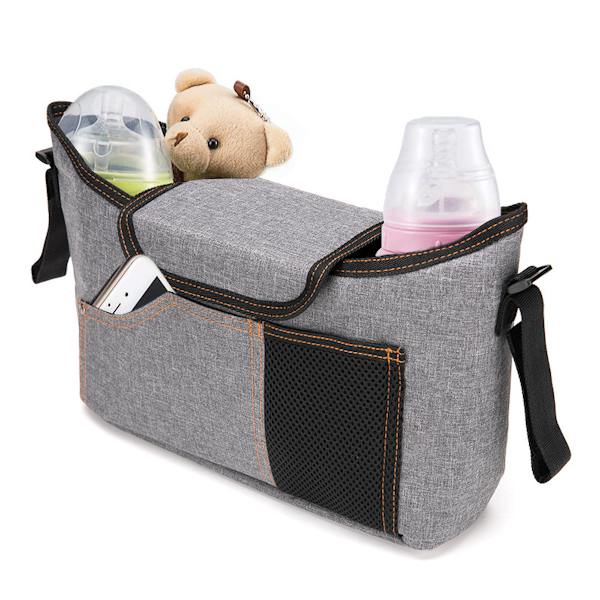 Barnvagnsväska Buggy Organizer Barnvagnsförvaringsväska - high quality grey