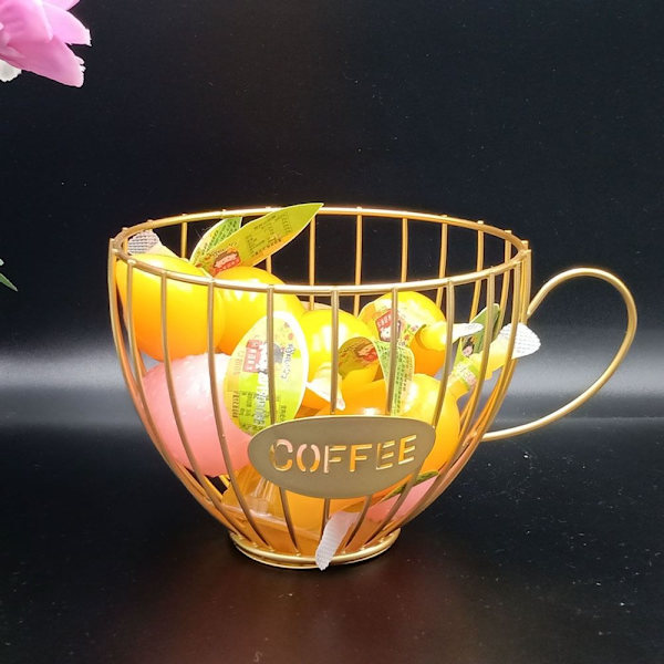 Kaffemugg Form Förvaringsställ Fruktbricka GULD - spot sales Gold
