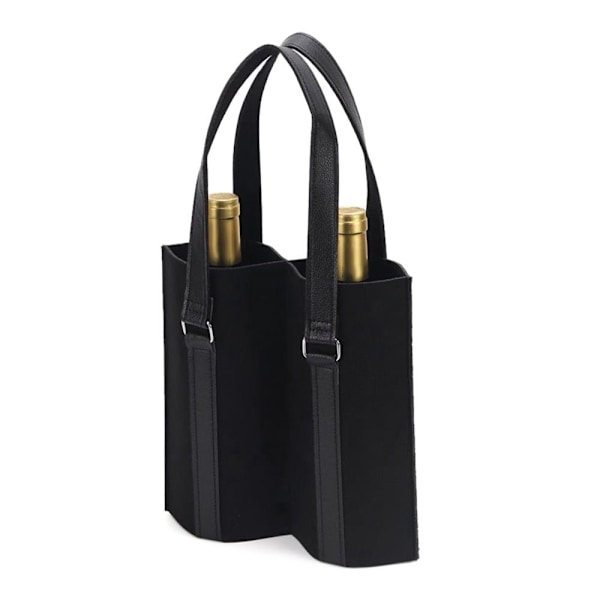 Viinin säilytyspussi Huopalaukku MUSTA DOUBLE POCKETS DOUBLE POCKETS black Double pockets-Double pockets