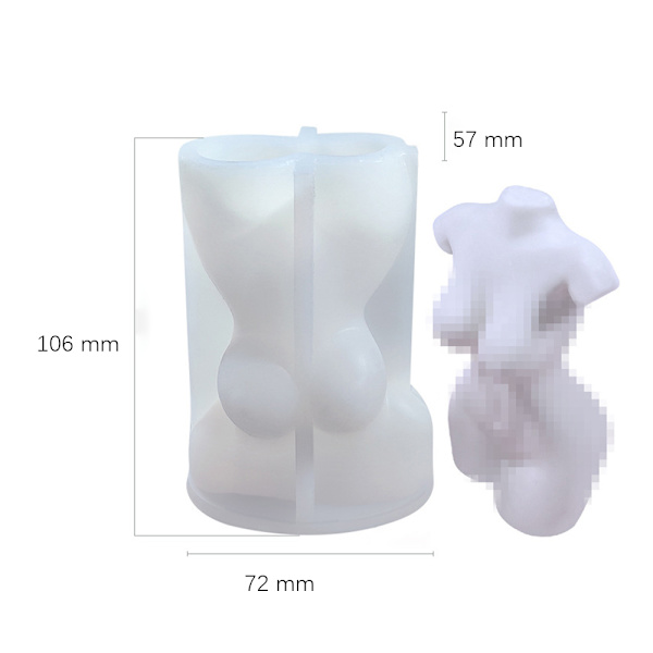 3D DIY Body Candle Mould Silikonform Form - spot försäljning #2 small S