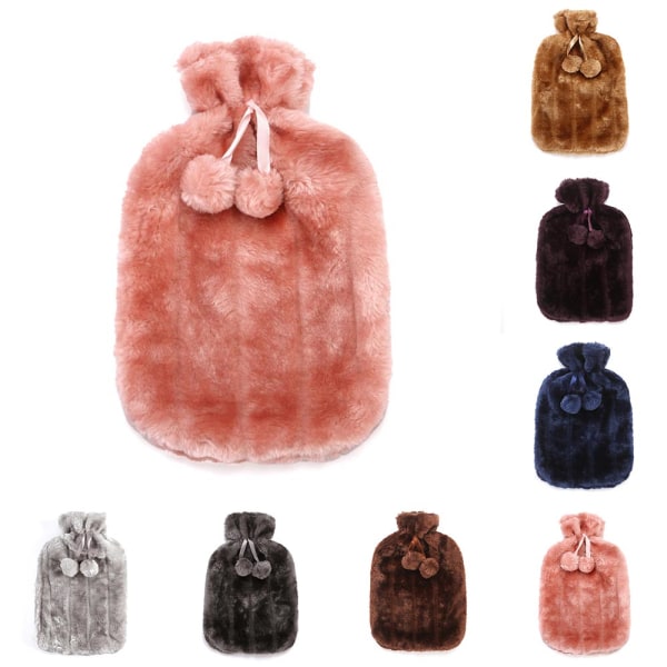 Kvinnor Varmvatten Cover Gummi Plysch Varm Handväska Warmer - spot sales grey