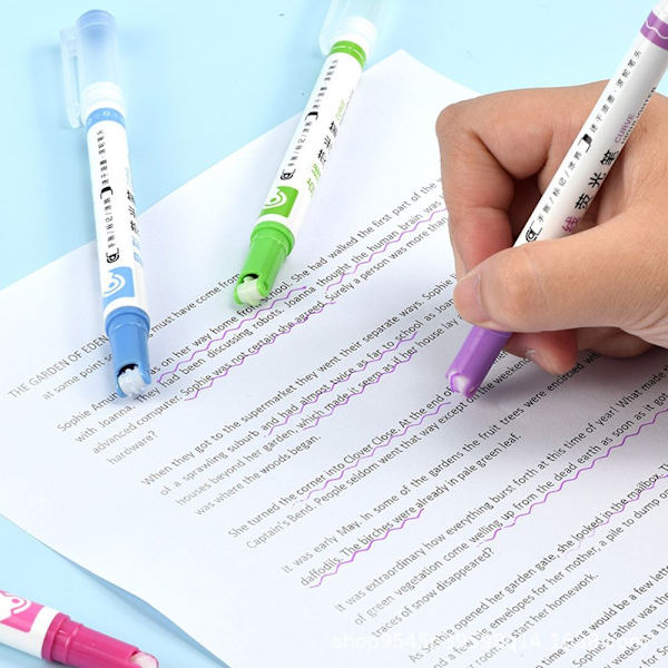 6st Curve Highlighter Pen Markers Pen Färg - stock