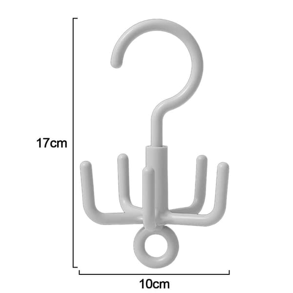 2 kpl Pyörivä Five Claw Hook -vaateteline GREY - varastossa grey