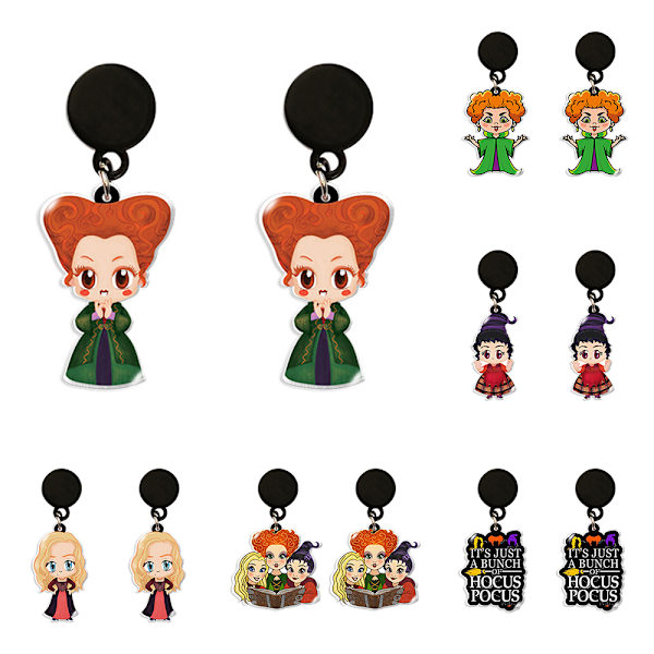 Hocus Pocus Witches abulous Drop Dingle Korvakorut Halloween - varastossa F