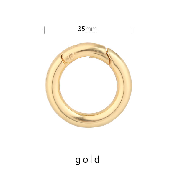 10st Spring O-Ring Spännen Karbinhake Handväskor GULD - stock