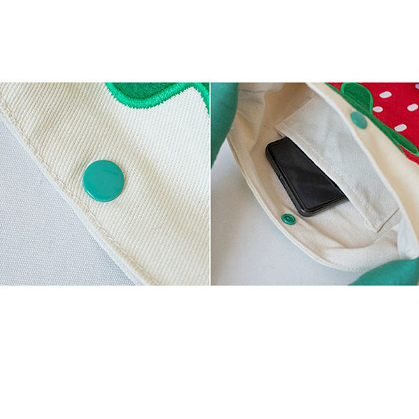 Canvas Bag Flower Handbags Lunchpåse grön - high quality grön
