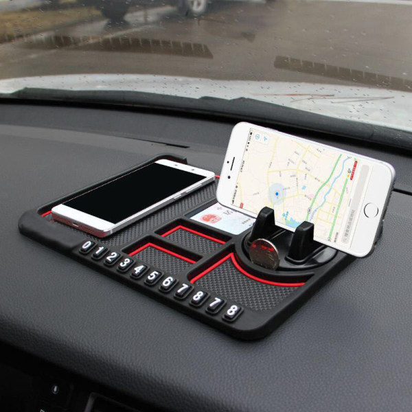 Bil Dashboard Anti Slip Mat Pad Gps Mobiltelefon Hållare Stand - stock red