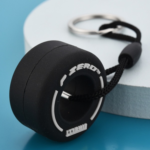 Racing bil däck nyckelring Mini Wheel nyckelring leksak - high quality White 1 Pcs