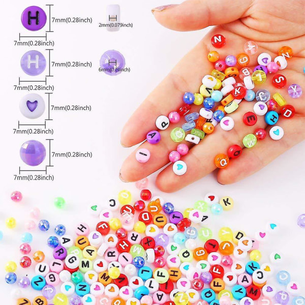 8 färger Akryl Letter Cube Beads - spot försäljning