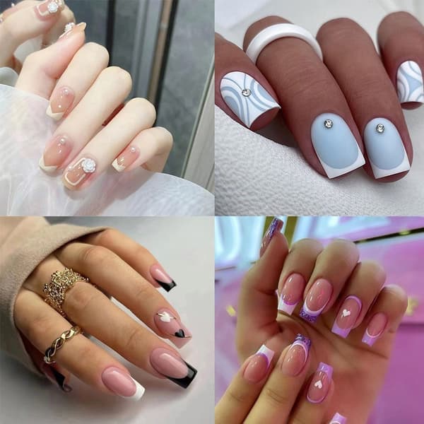 24 kpl False Nails Short Square - varastossa W338