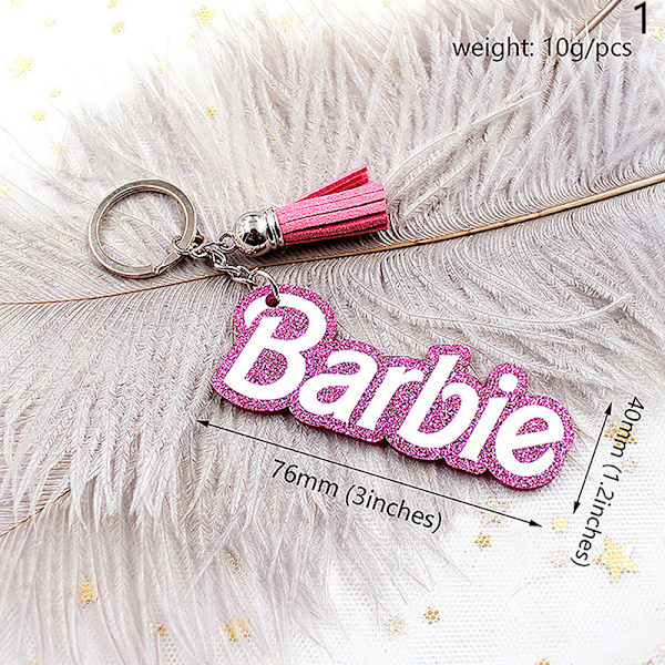 Tassel Barbie English Alphabet Keychain Naisten UV Print Hot Pin - Spot Sale 1