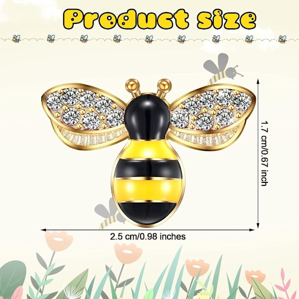 50 kpl Bee Charms Rhinestone Enamel - varastossa