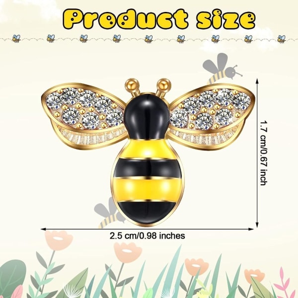 50 st Bee Charms Rhinestone Emalj - on stock