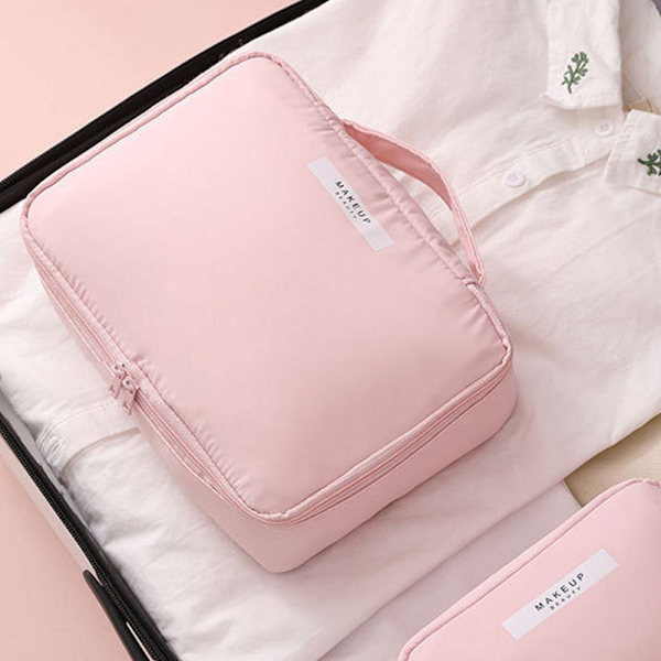 Sminkväska för kvinnor Stor kosmetisk väska Handväska resor - high quality pink