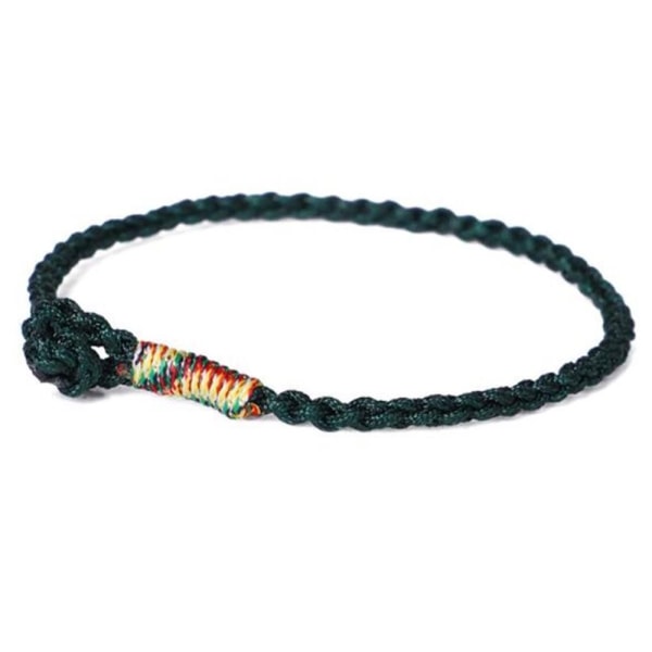 Buddhist Knots Rannekoru Weave Rannekoru BLACK GREEN-21CM - varastossa