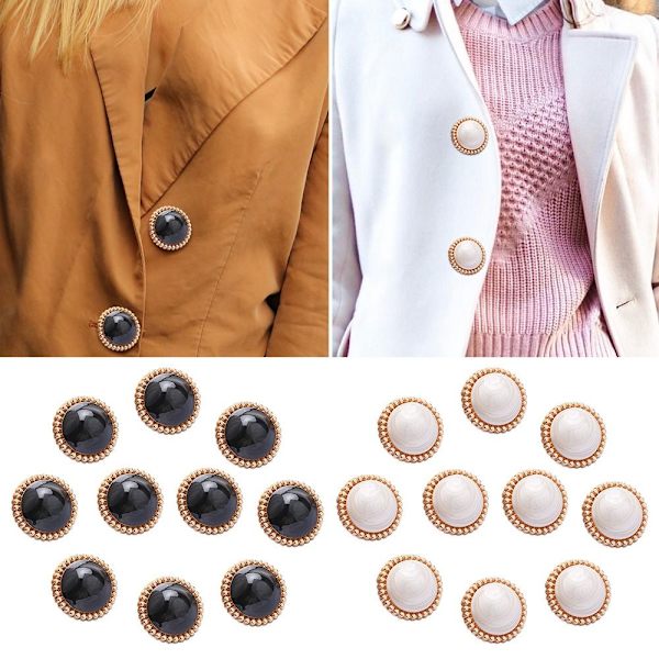 10 kpl Pearl Buttons Shirt Buttons MUSTA 23MM10KPL 10 KPL - korkea laatu black 23MM10pcs-10pcs