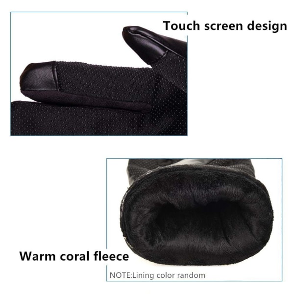 Velvet Gloves PU Leather Gloves Pehmokäsineet - varastossa