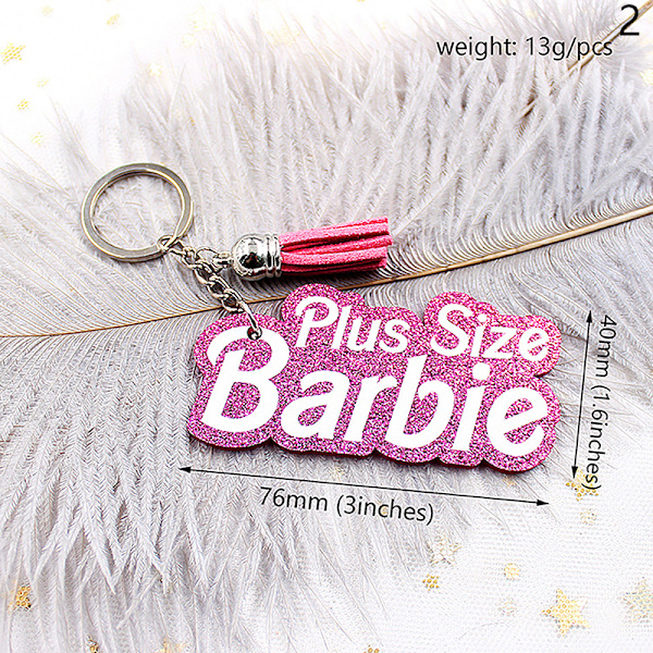 Tassel Barbie English Alphabet Keychain Naisten UV Print Hot Pin - Spot Sale 1