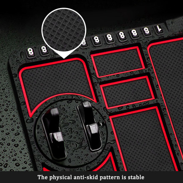Bil Dashboard Anti Slip Mat Pad Gps Mobiltelefon Hållare Stand - stock red