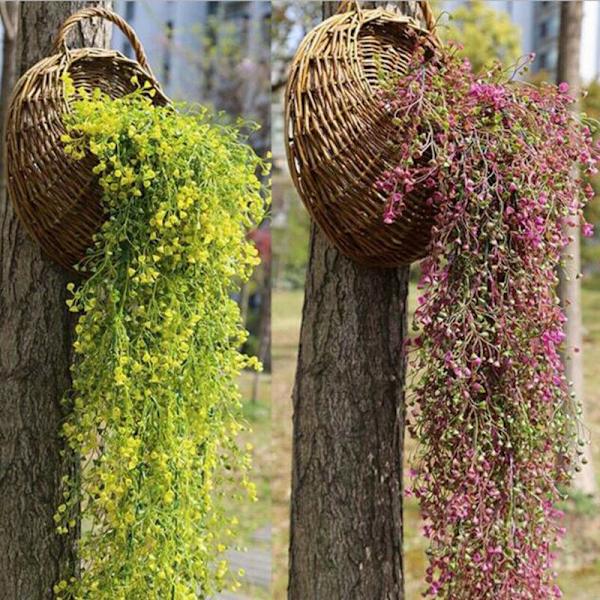 Utomhus Konstgjorda Falska Hängande Blomma Vinstockar Dekor - spot sales Rose Red 1 PC