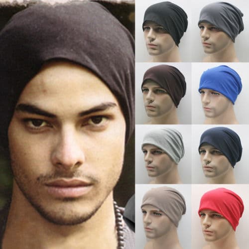 Man Lady Beanie Jersey Cotton Thin Hat Knitted Solid Cap - varastossa Dark Grey